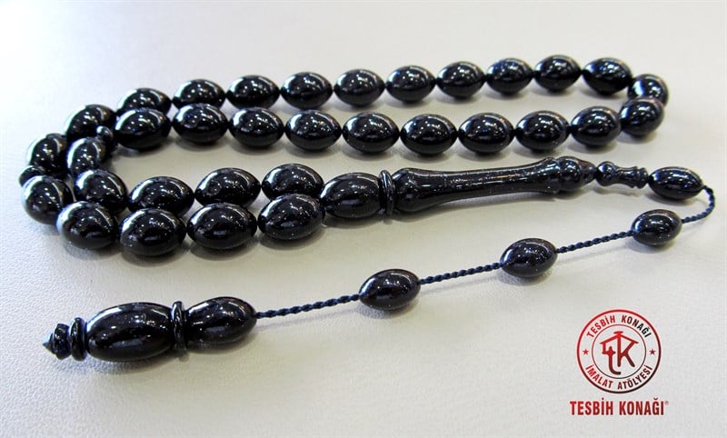 Sıkma Kehribar Tesbih ( Simli )