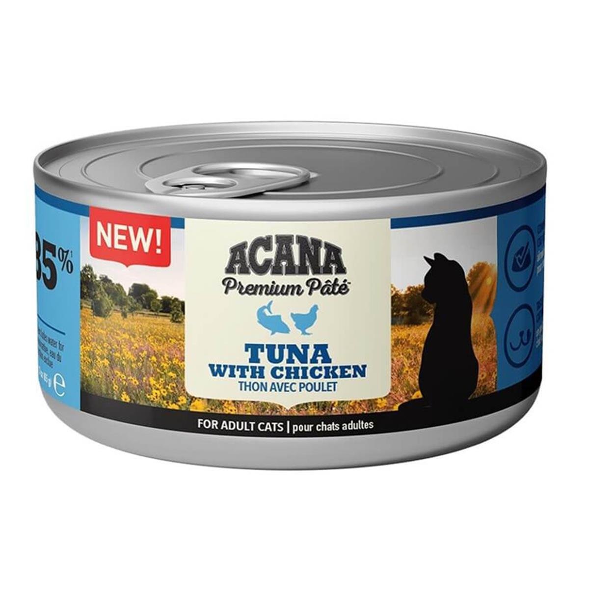 ACANA PREMİUM TON BALIKLI TAVUKLU EZME KEDİ KONSERVESİ 85 GR064992719807