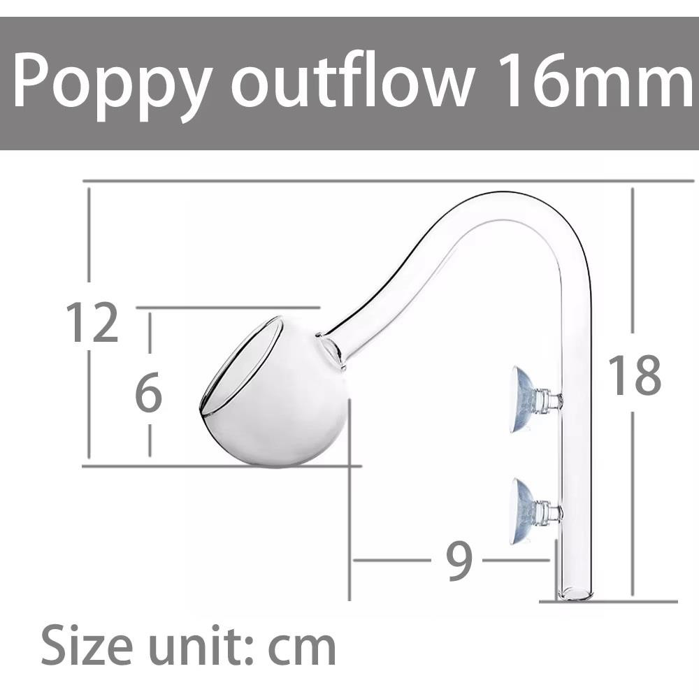 AQUAPRO POPPY GLASS PİPE 16MM DIŞ FİLTRE CAM EMİŞ BASIŞ6975017512263