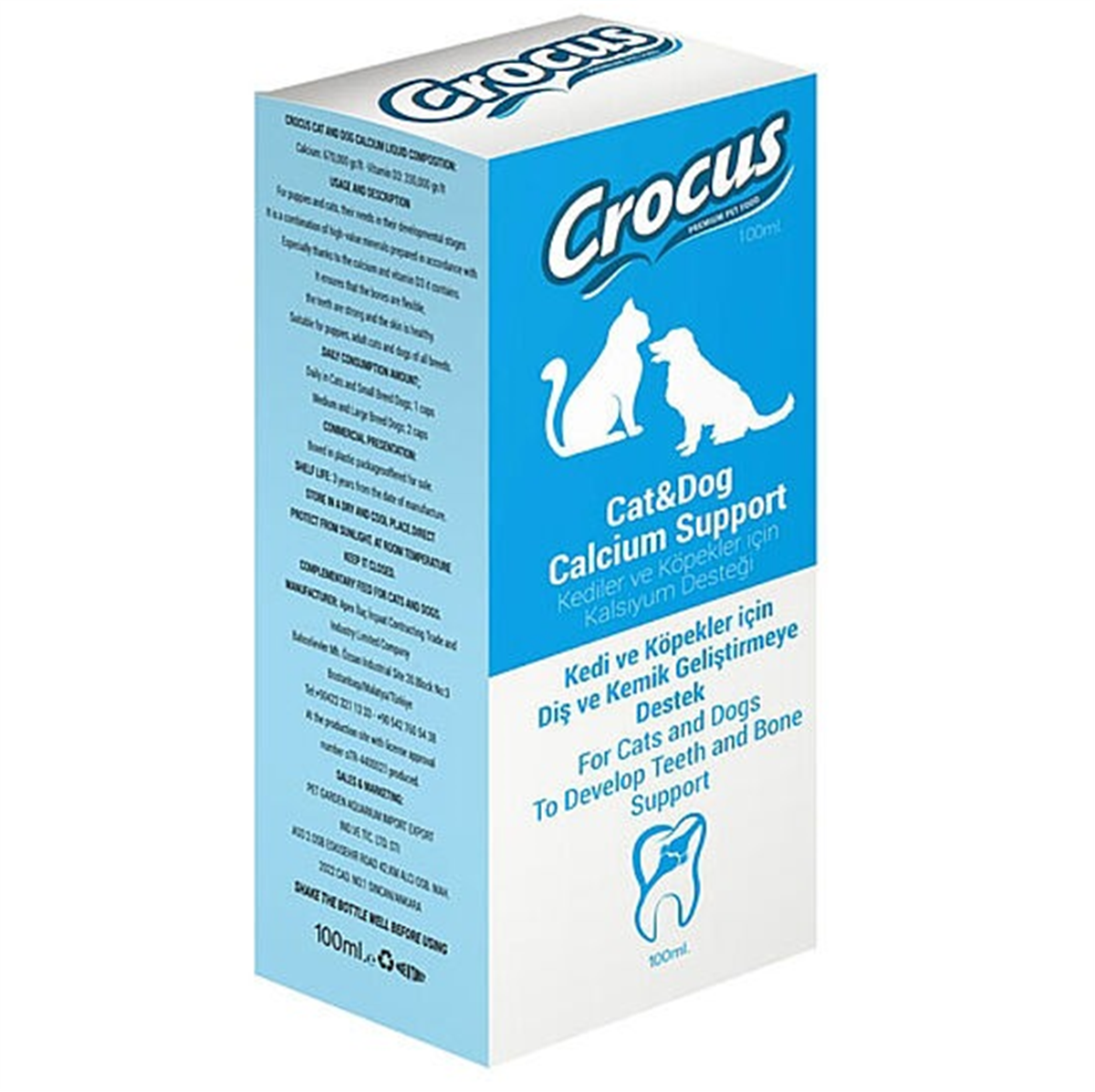 CROCUS KEDİ-KÖPEK KALSİYUM DESTEK 100 ML8681085429379