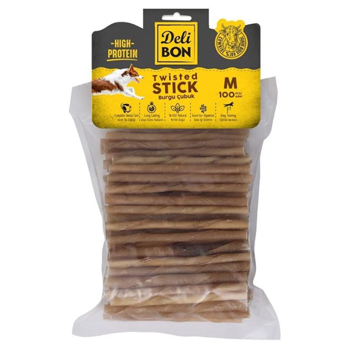 DERİ BURGU ÇUBUK ORTA BOY 100LÜ PAKET NATUREL KALINX100AD.8680782160240