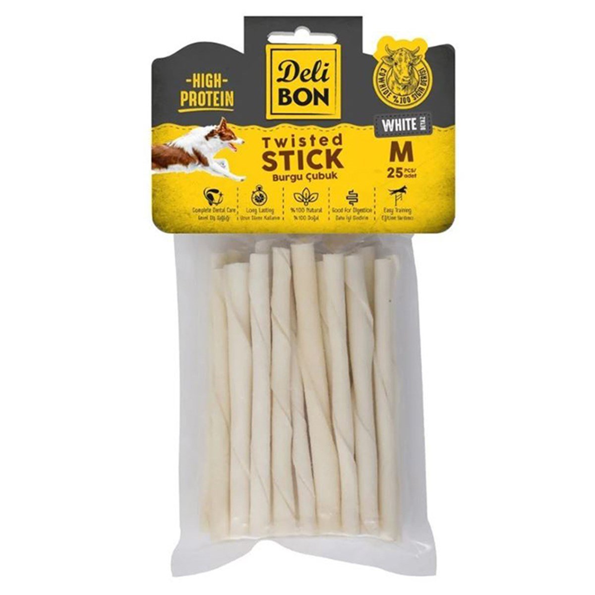 DERİ BURGU ÇUBUK ORTA BOY 25Lİ PAKET BEYAZ KALINX25AD8680782160271