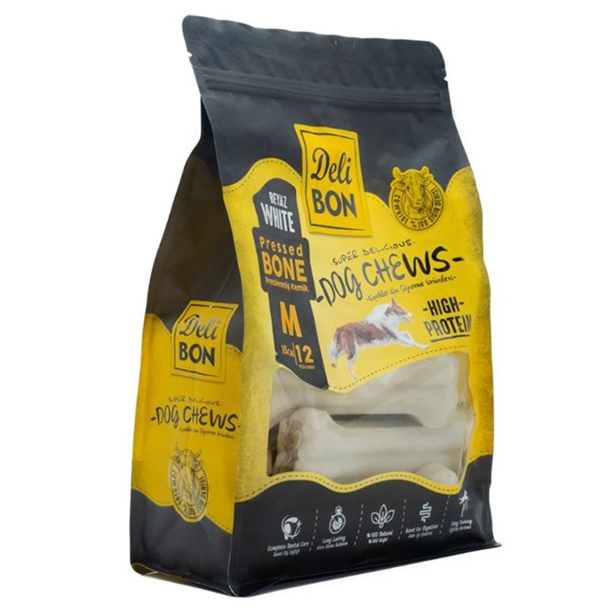 DERİ PRES KEMİK 15CM M BOY 12Lİ TORBA BEYAZ 15CMX12AD.8680782160431