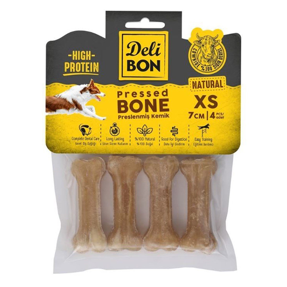 DERİ PRES KEMİK 7CM XS BOY 4LÜ PAKET BEYAZ BEYAZ 7CMX4AD.8680782160011