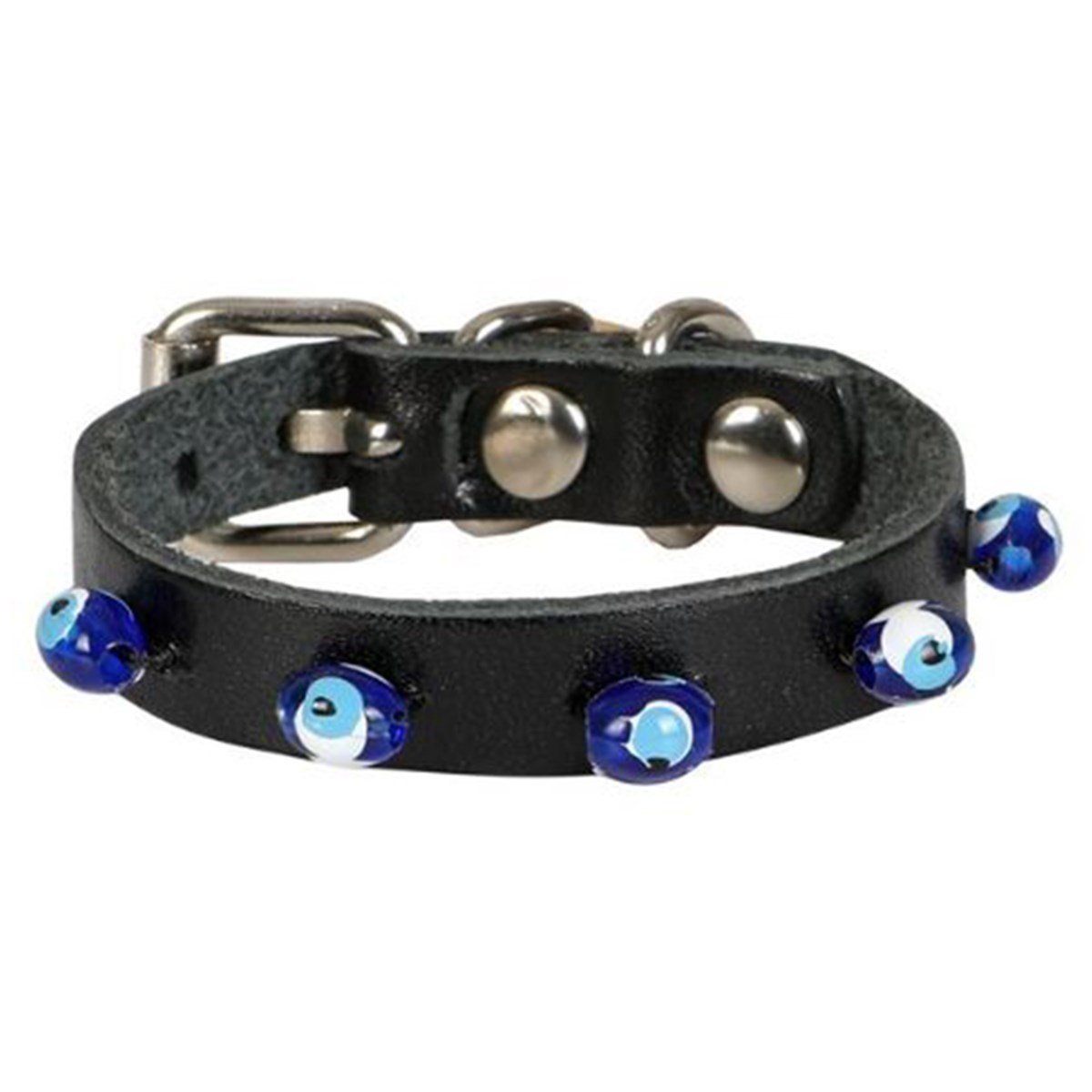 DOGGİE BONCUKLU DERİ KEDİ TASMASI SİYAH 1X12-16CM8680782125324