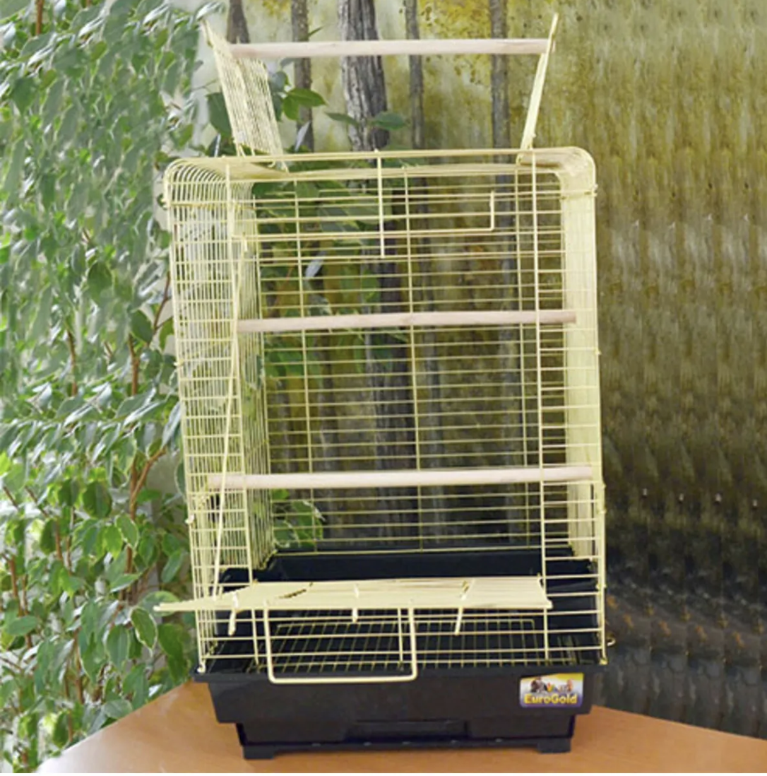 EUROGOLD PAPAĞAN KAFESİ AÇILIR ÇATILI PİRİNÇ (47X36X70)1830000106445
