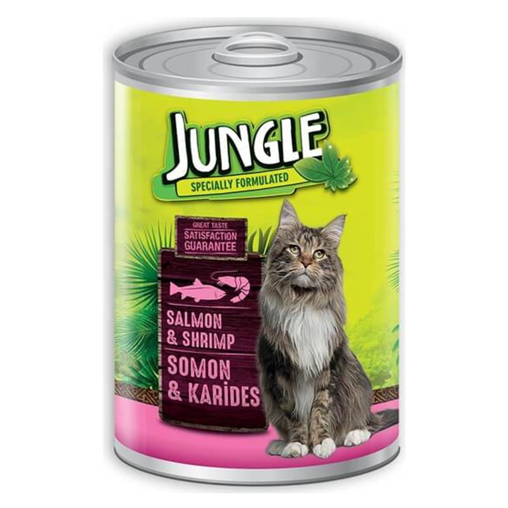 JUNGLE SOMONLU KARİDESLİ KEDİ KONSERVESİ 415 GR8681299602339