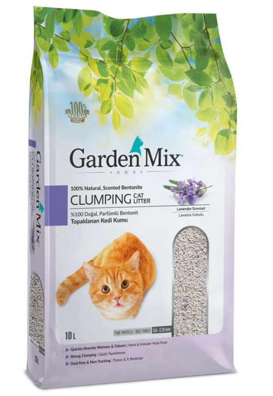 LAVANTA GARDENMİX İNCE TANELİ LAVANTA KOKULU TOPAKLANAN BENTONİT KEDİ KUMU 10 LT8681085420444
