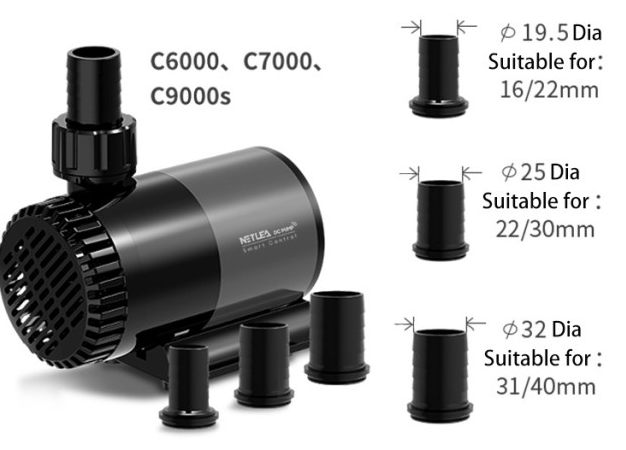 NETLEA DC DEBİ AYARLI KAFA MOTORU C7000 50W 7000L/H -5 METRE6949625020243