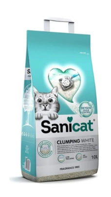 SANİCAT CLUMPİNG WHİTE TOPAKLANAN KEDİ KUMU (KOKUSUZ) 10L8411514805760