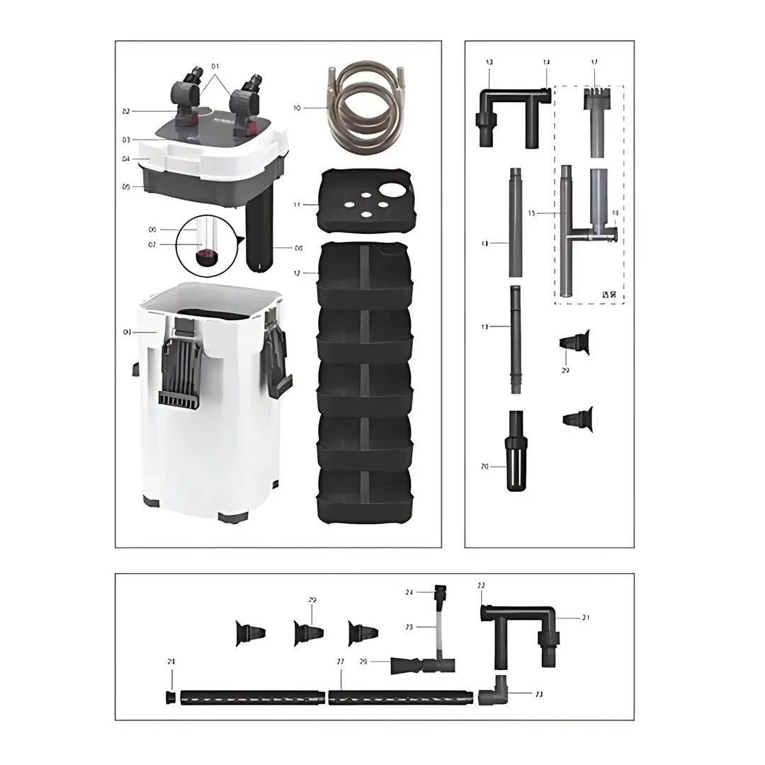 SOBO 901F DIŞ FİLTRE 800 LT/H 7W UV LAMBALI6925394801467