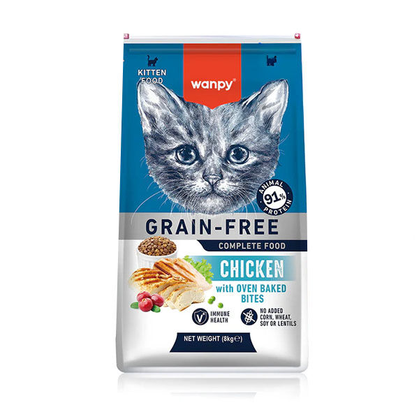 WANPY TAHILSIZ TAVUKLU YAVRU KEDİ MAMASI 8 KG6927749825173