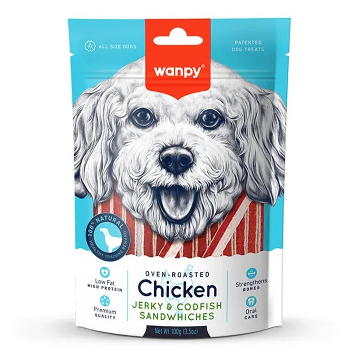 WANPY TAVUKLU MORİNA BALIKLI SANDVİÇ KÖPEK ÖDÜLÜ 100GR6927749810636