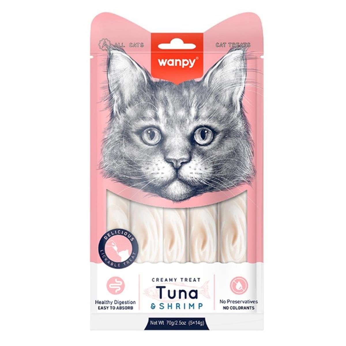 WANPY TON BALIK VE KARIDESLI LIKIT CREAMY KEDI ÖDÜLÜ 5X14 GR6927749871095