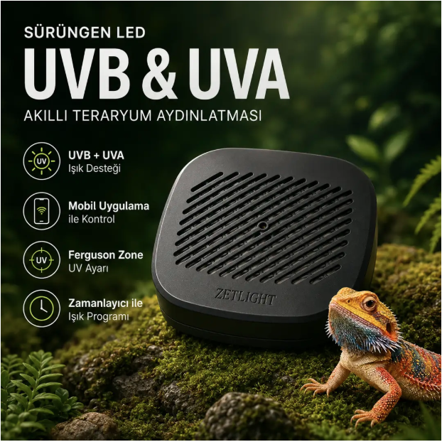 ZETLİGHT REPTİLE LED UVB & UVA AKILLI TERARYUM AYDINLATMASI1677000197970