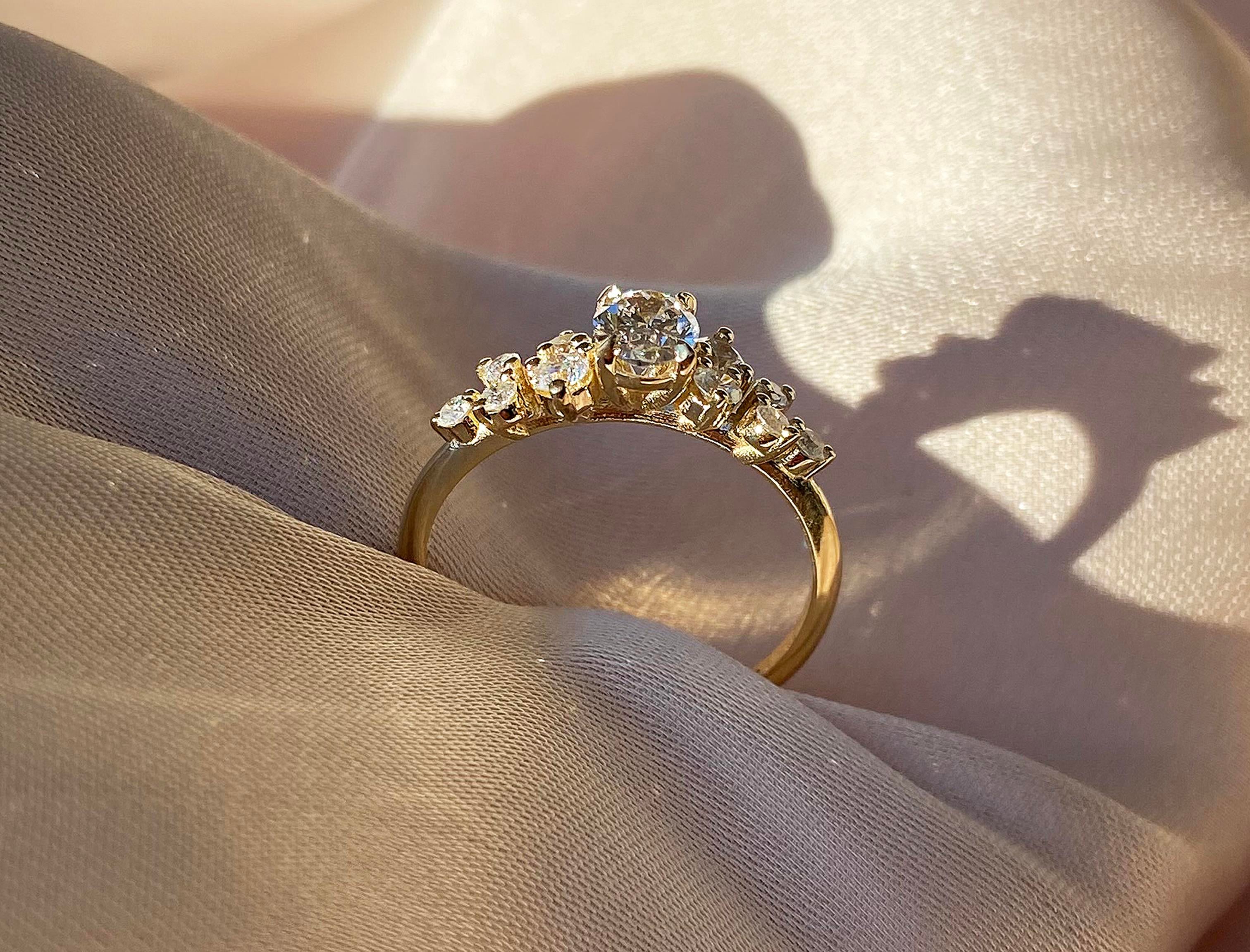 0.70 Karat Gia Sertifikalı Oval Tasarım Yüzük - Grape