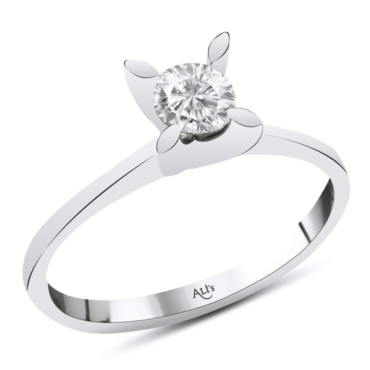 0.50 Karat HRD Sertifikalı Pırlanta Tektaş Yüzük G Renk