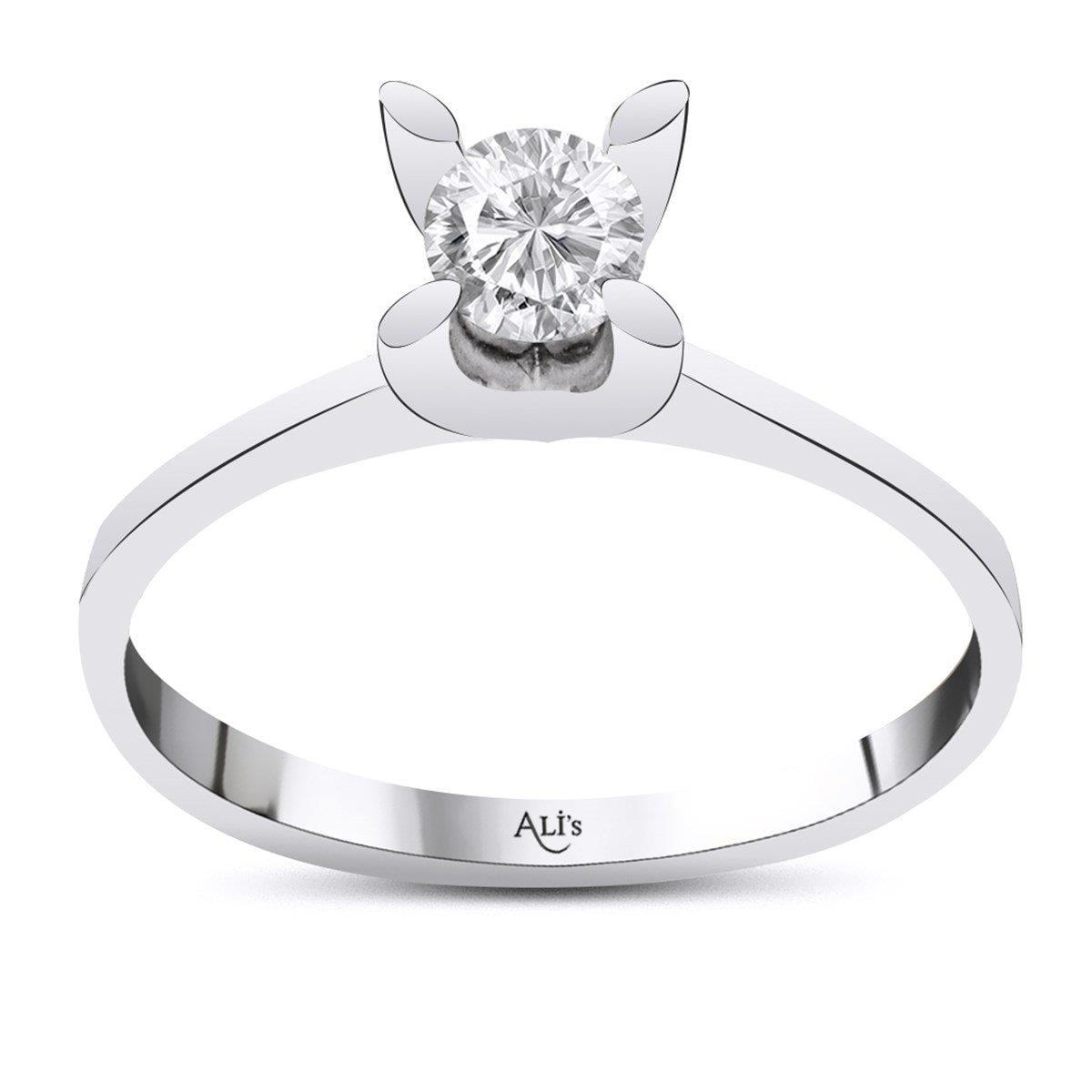 0.30 Karat HRD Sertifikalı Pırlanta Tektaş Yüzük G Renk