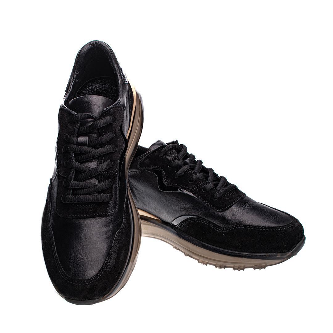  Siyah Erkek Bağcık Detaylı Sneaker