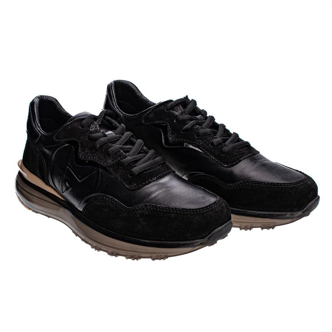  Siyah Erkek Bağcık Detaylı Sneaker