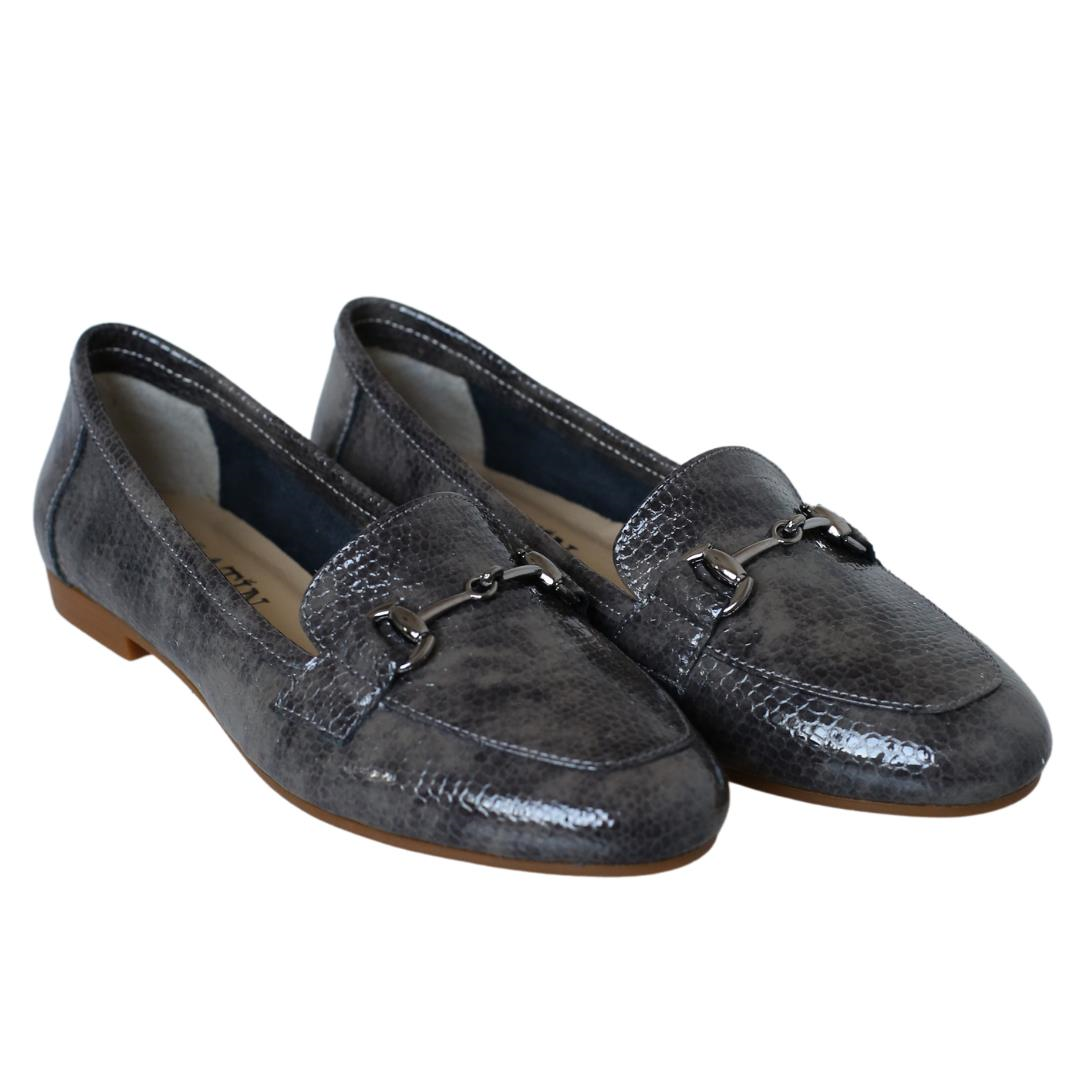 Antrasit Baskı Toka Detaylı Kadın Babet