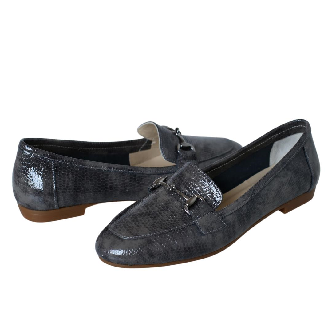 Antrasit Baskı Toka Detaylı Kadın Babet