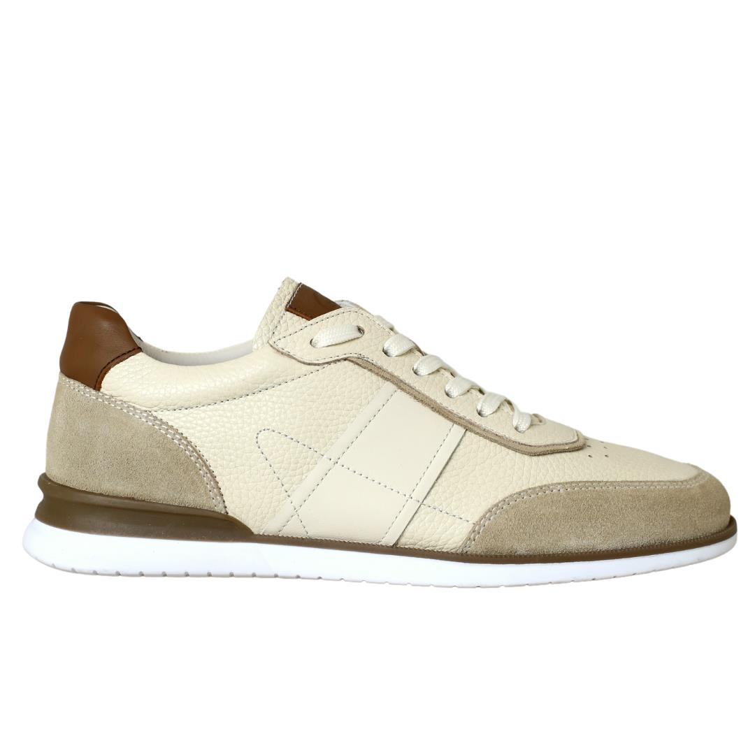 Bej Deri Erkek Sneaker