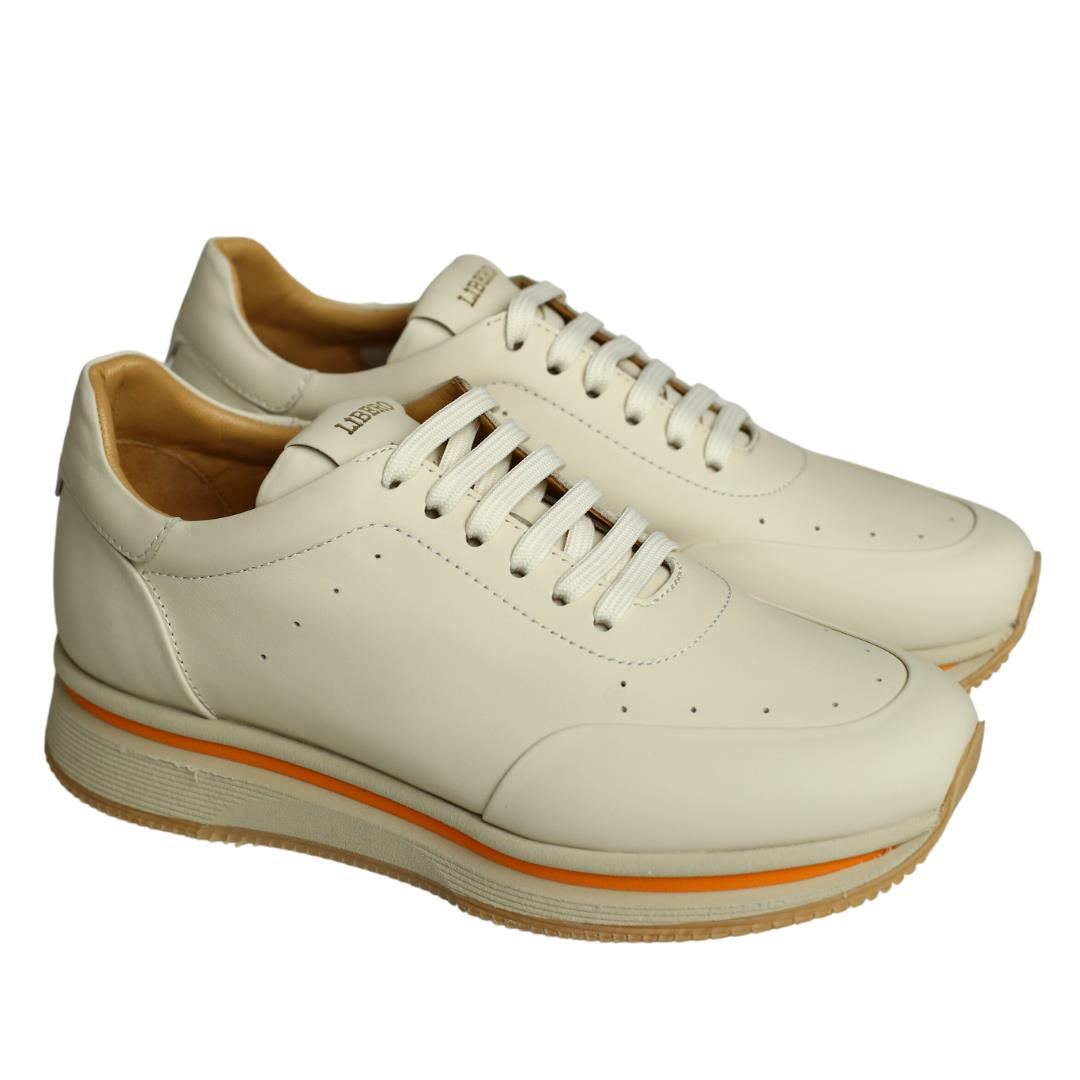 Bej Deri Erkek Sneaker