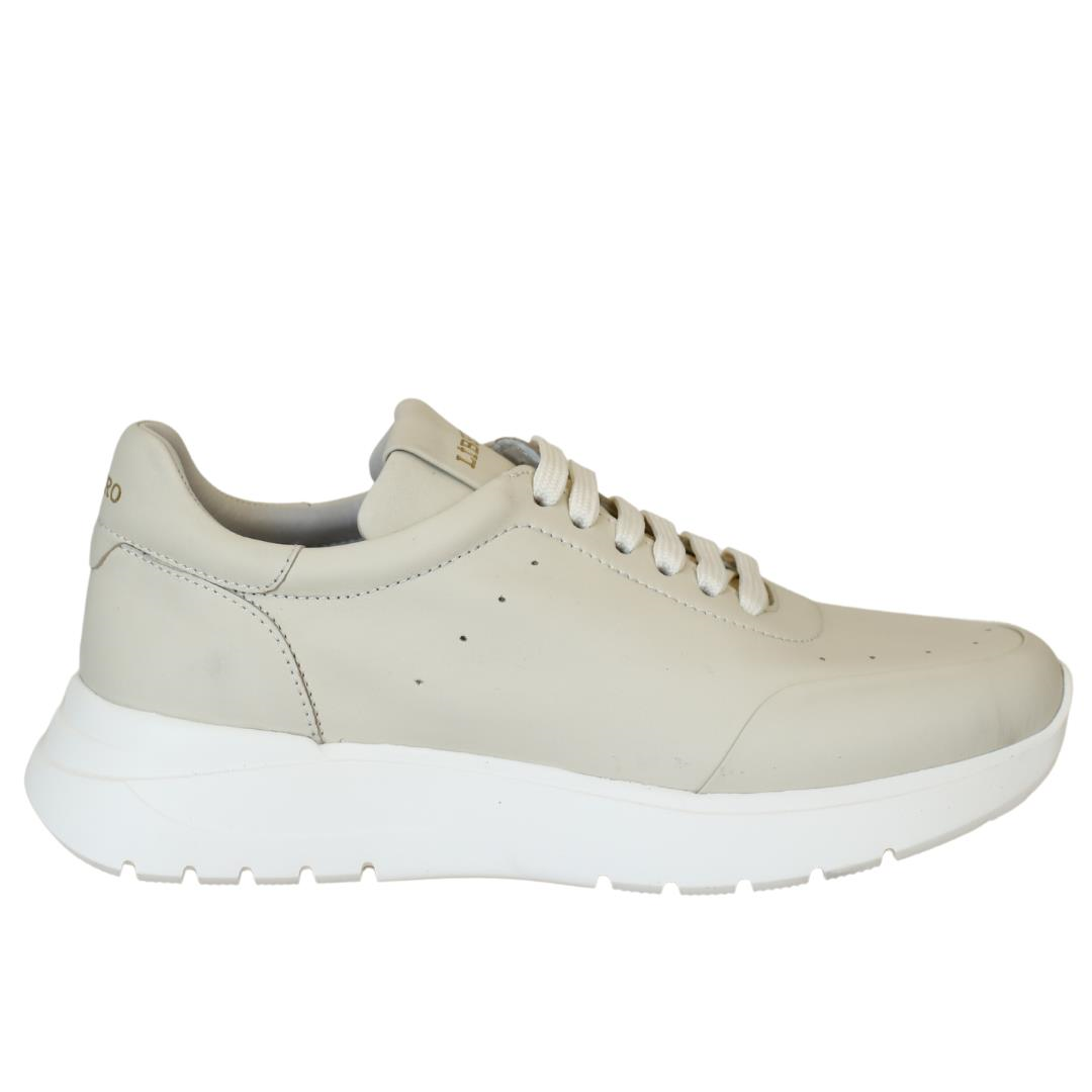 Bej Deri Kadın Sneaker
