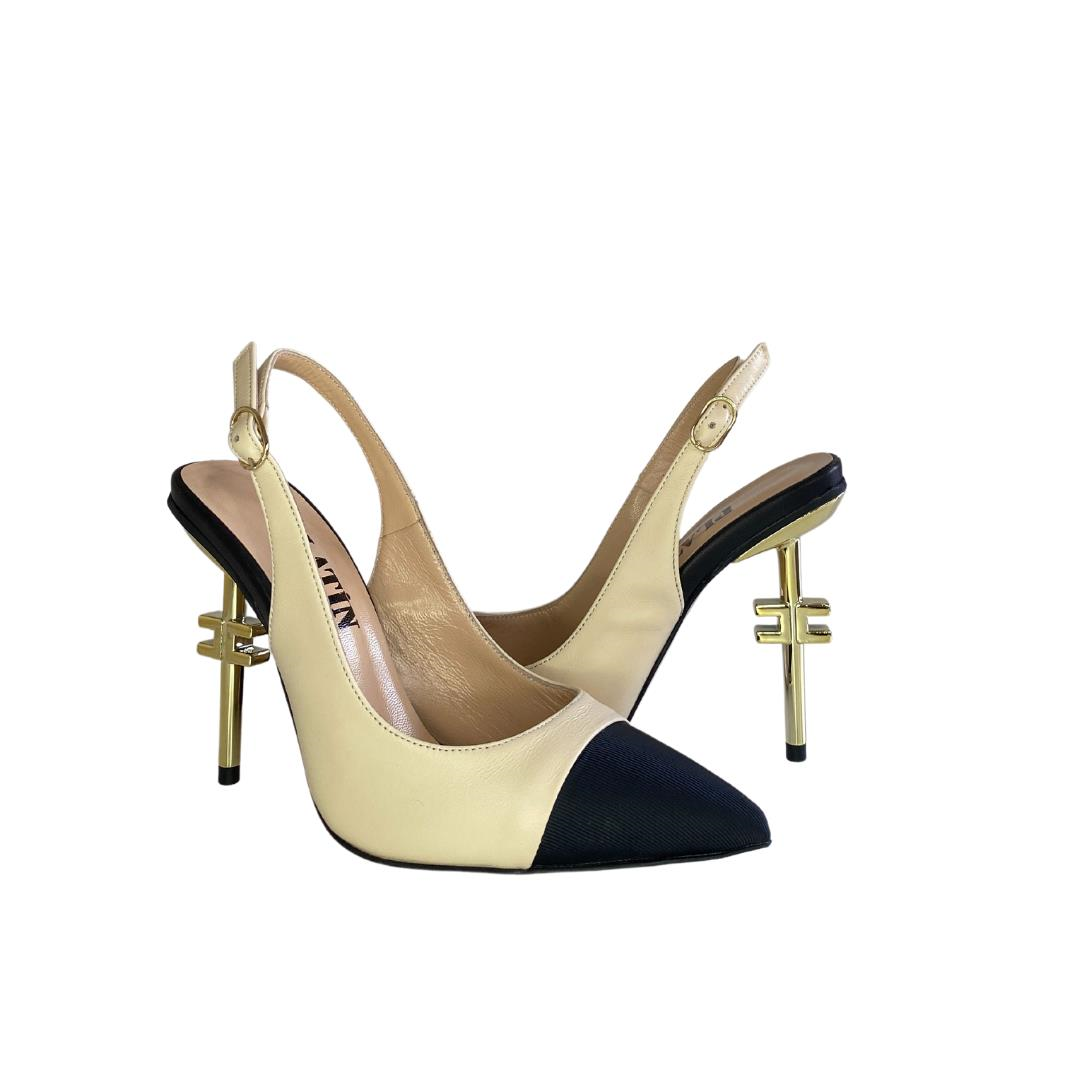 Bej Kadın Arka Açık Stiletto Ayakkabı