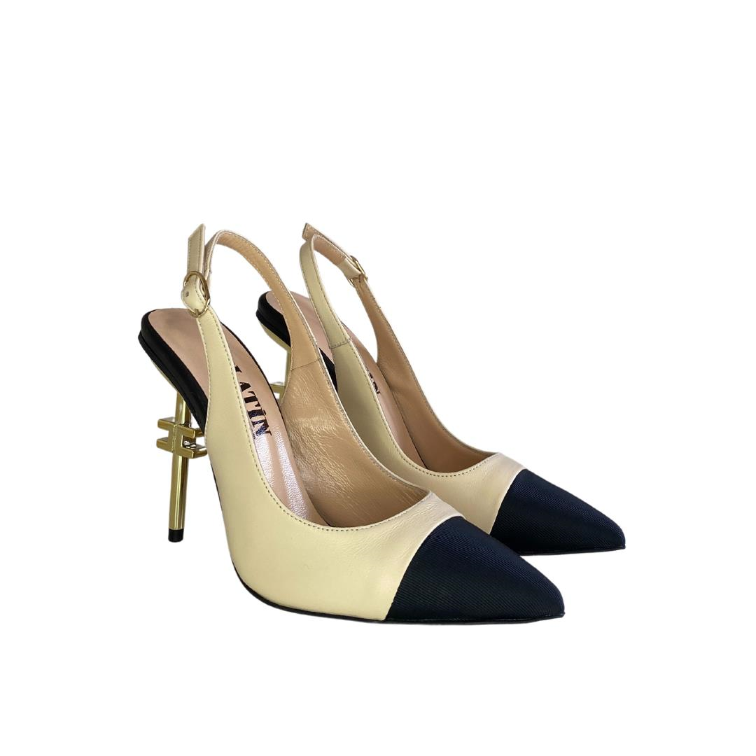 Bej Kadın Arka Açık Stiletto Ayakkabı