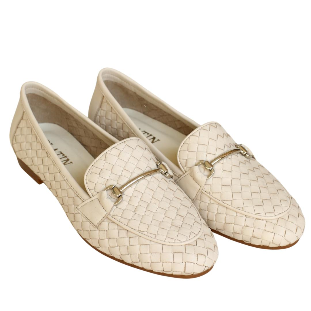 Bej Örgü Deri Kadın Babet