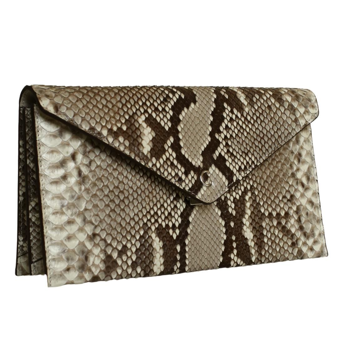 Bej Python Deri Kadın El Çanta