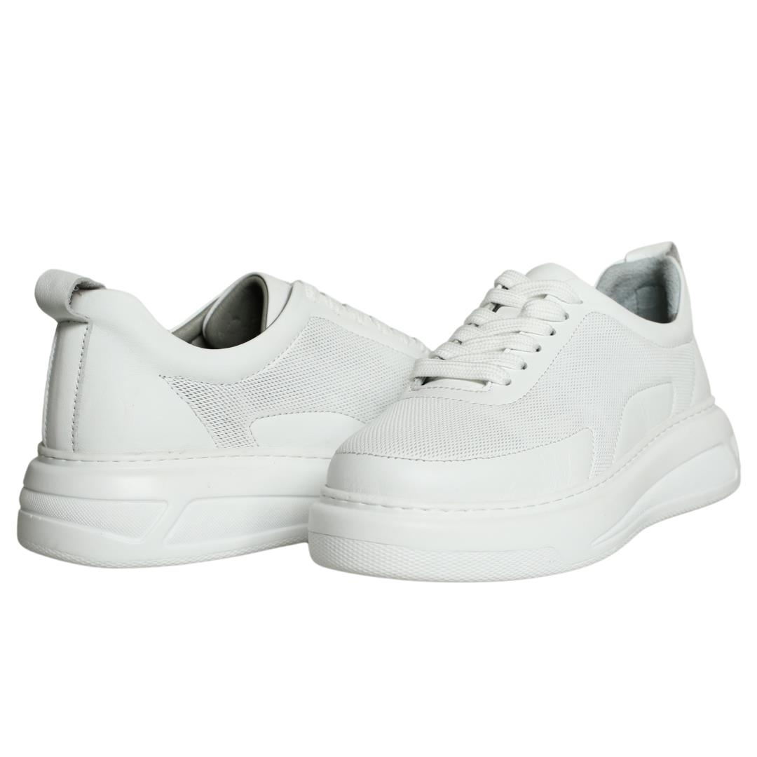 Beyaz Kadın Bağcıklı Sneaker