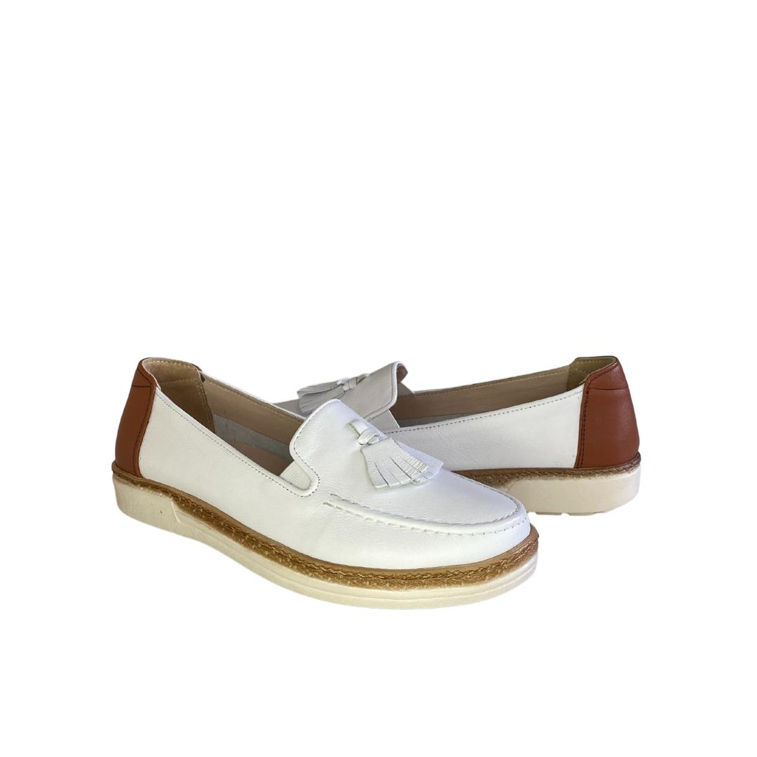 Beyaz Kadın Loafer Ayakkabı