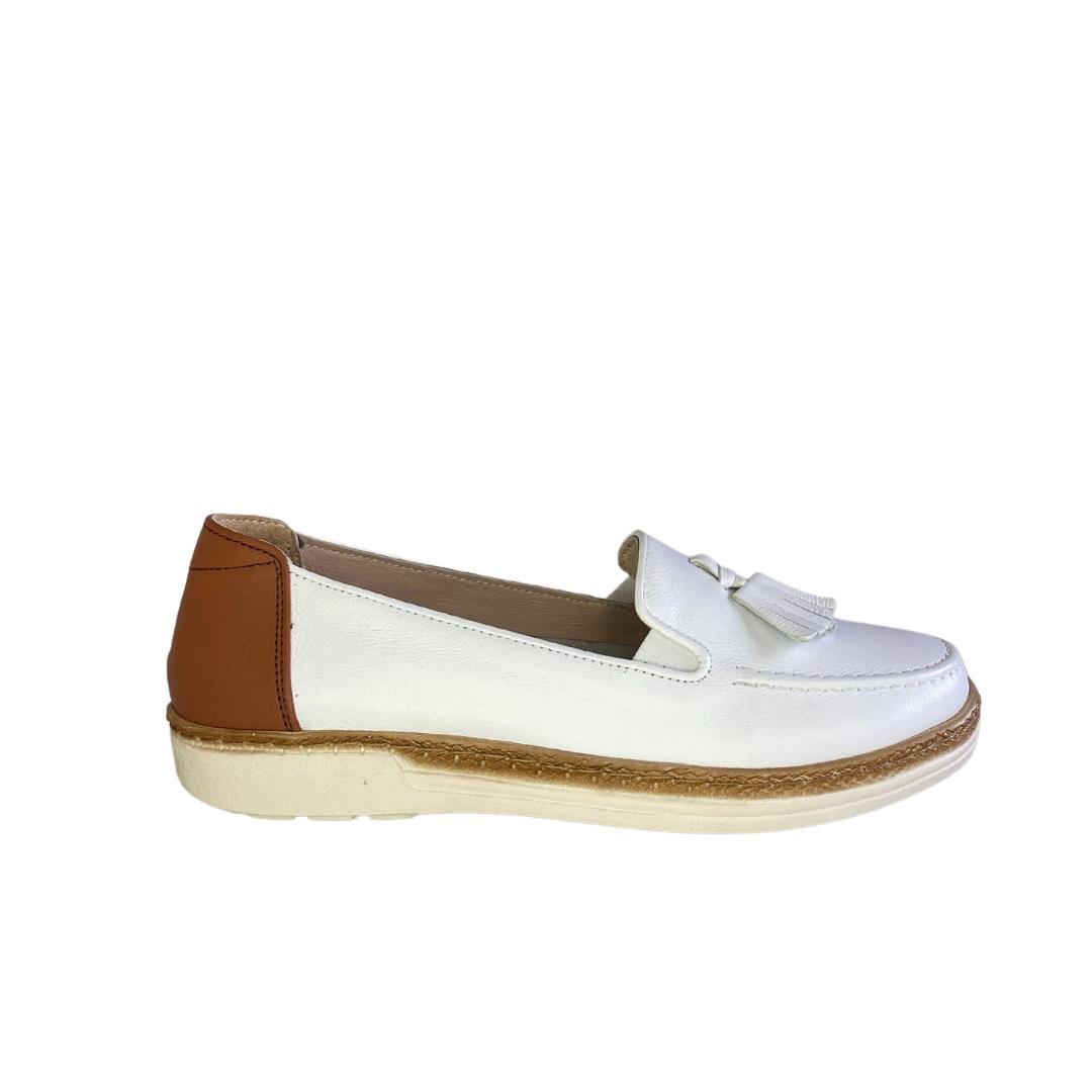 Beyaz Kadın Loafer Ayakkabı