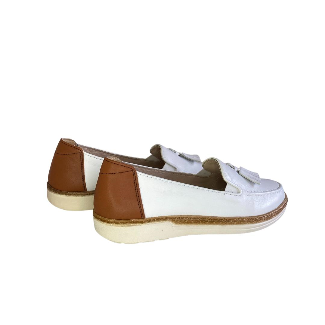 Beyaz Kadın Loafer Ayakkabı