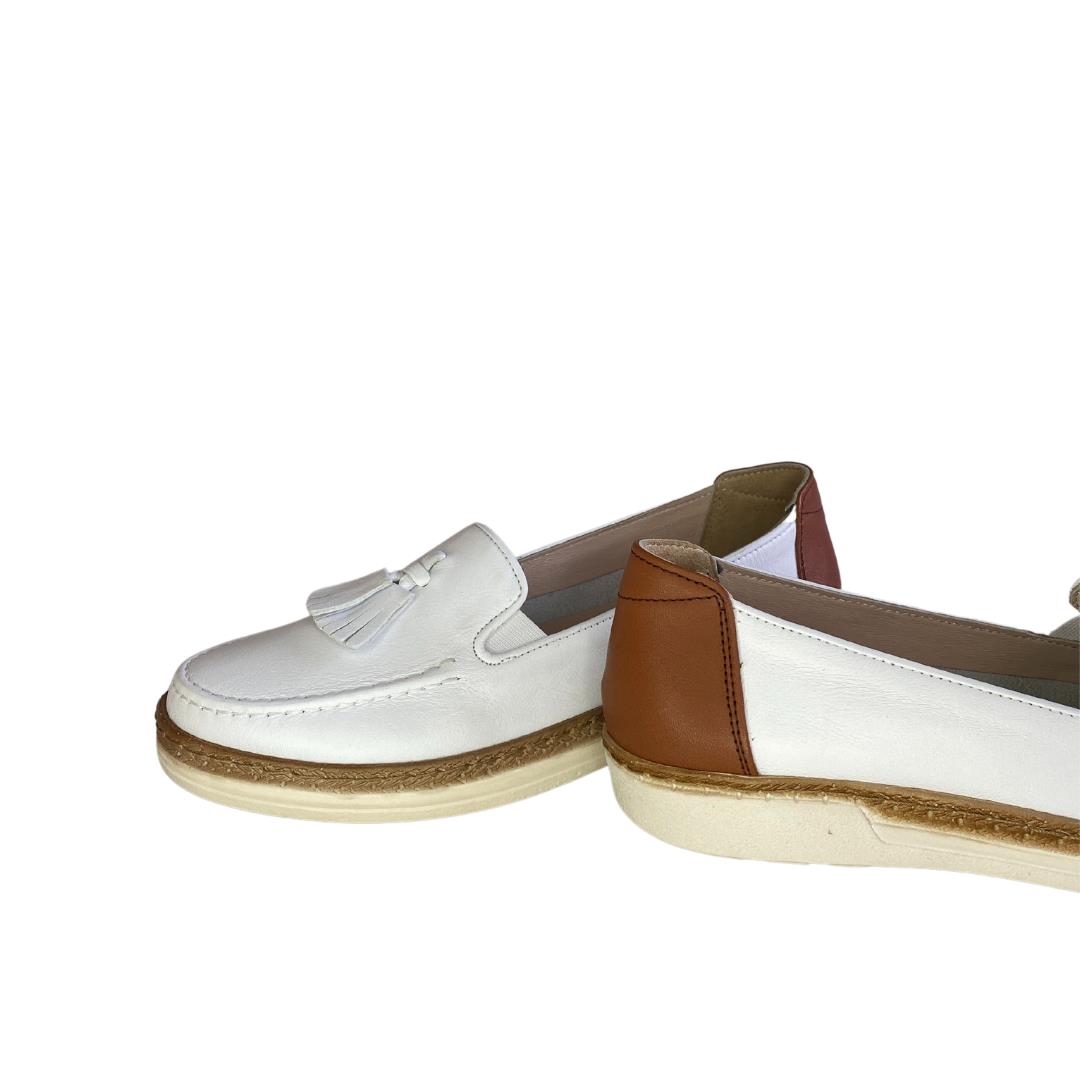 Beyaz Kadın Loafer Ayakkabı