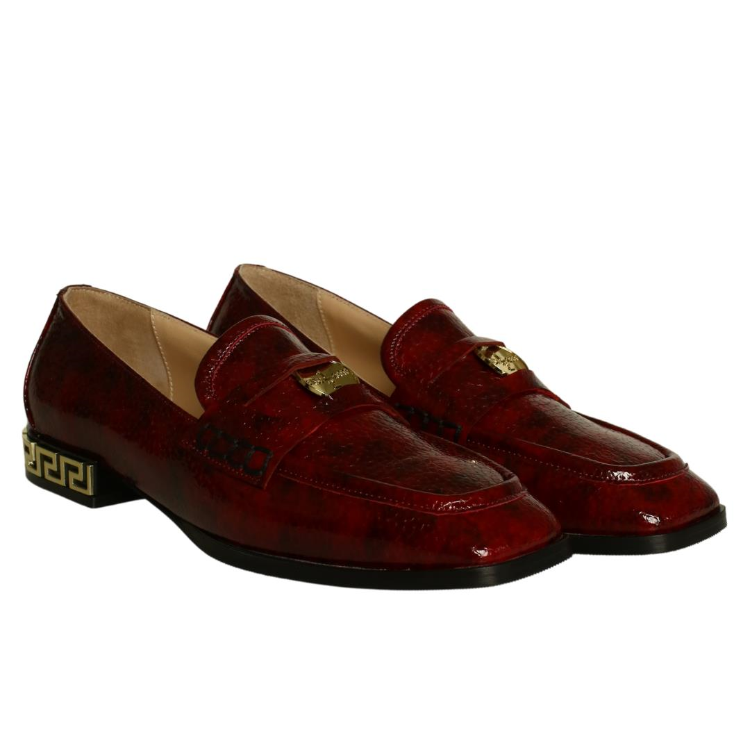 Bordo Deri Kadın Loafer Ayakkabı