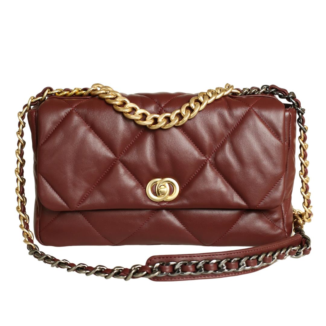 Bordo Deri Kadın Omuz Çanta