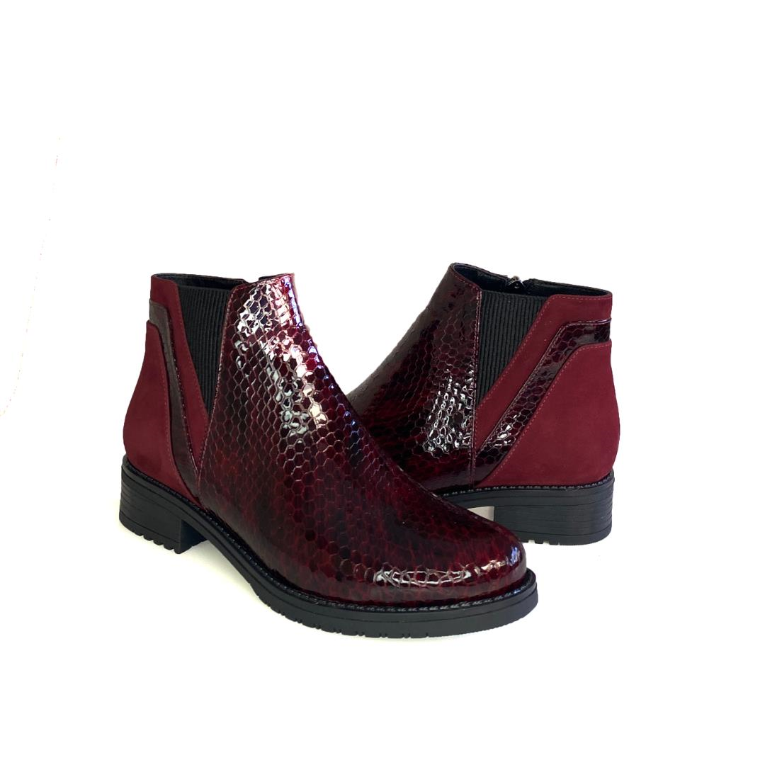 Bordo Python Baskı Kadın Günlük Bot