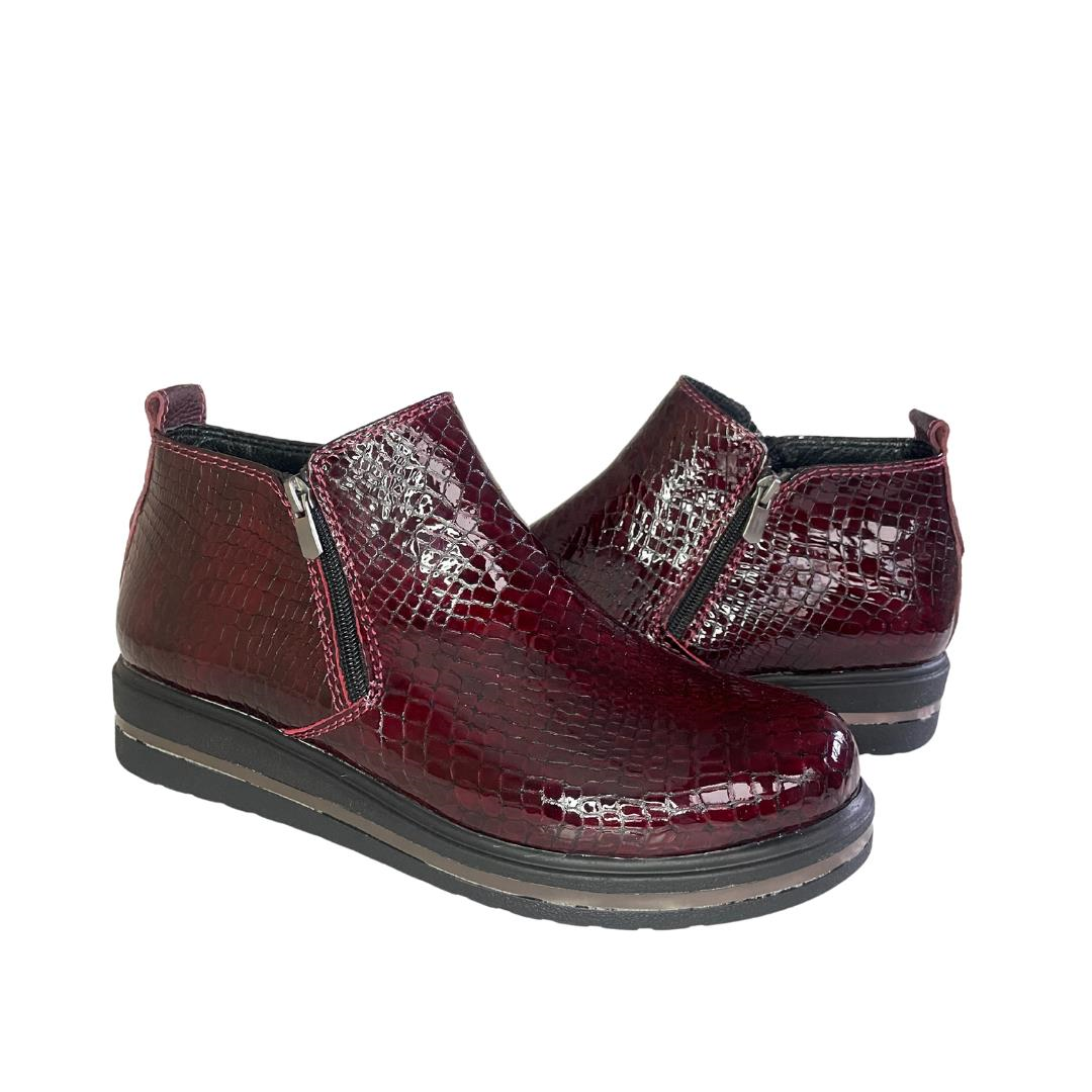 Bordo Python Baskı Kadın Günlük Bot