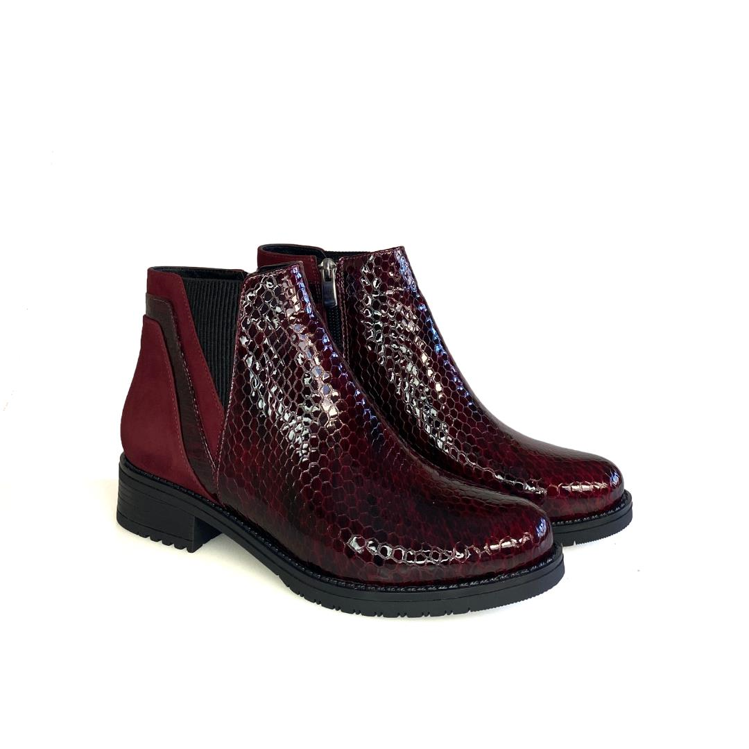 Bordo Python Baskı Kadın Günlük Bot