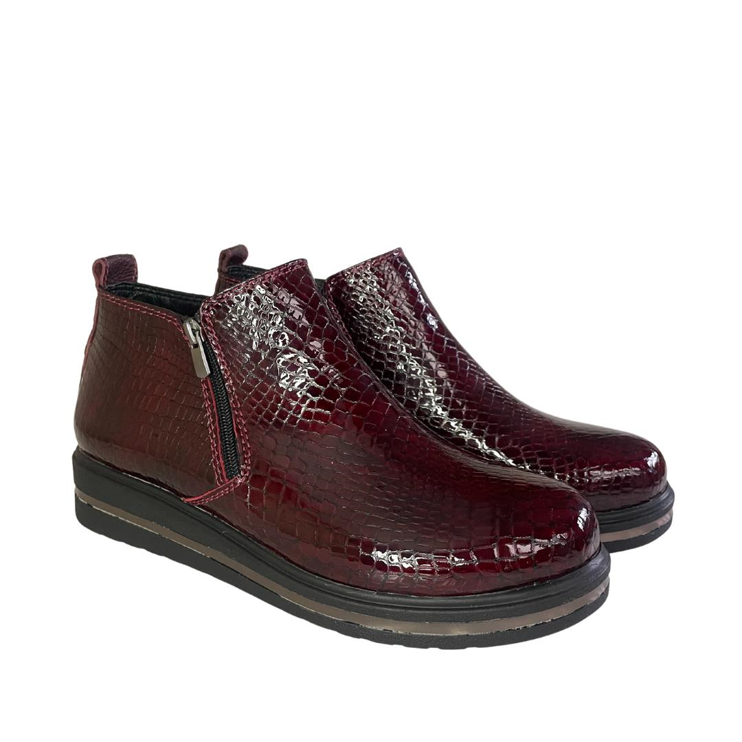 Bordo Python Baskı Kadın Günlük Bot