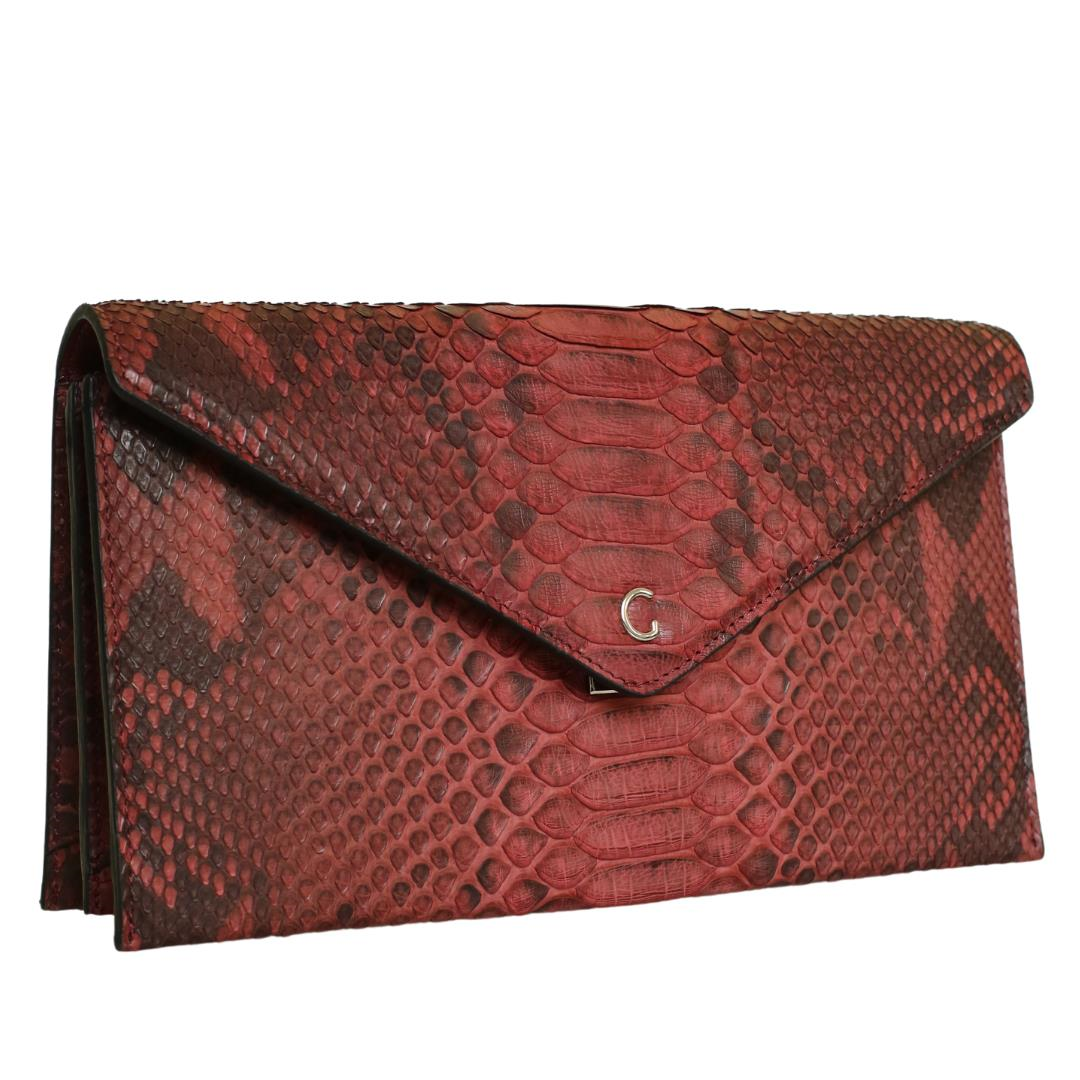 Bordo Python Deri Kadın El Çanta