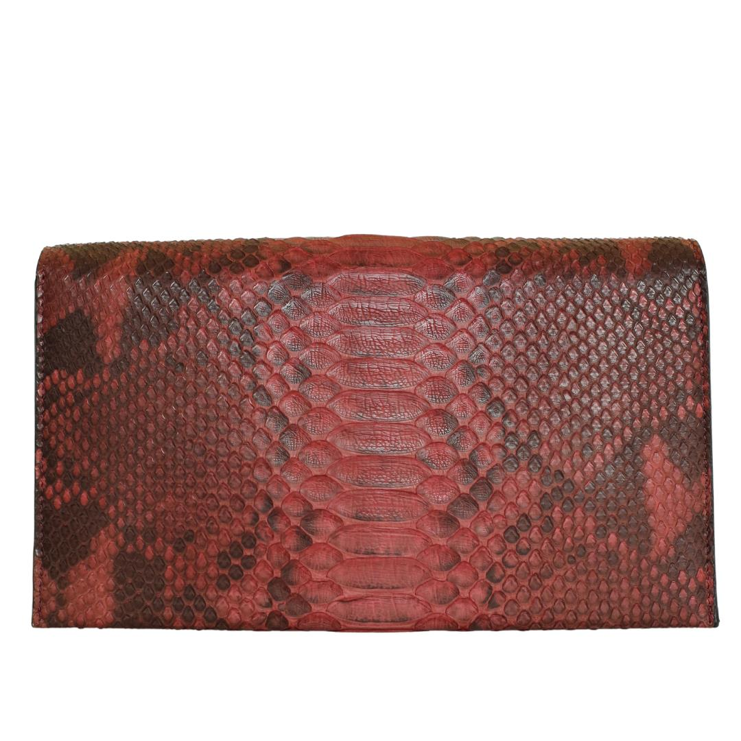 Bordo Python Deri Kadın El Çanta