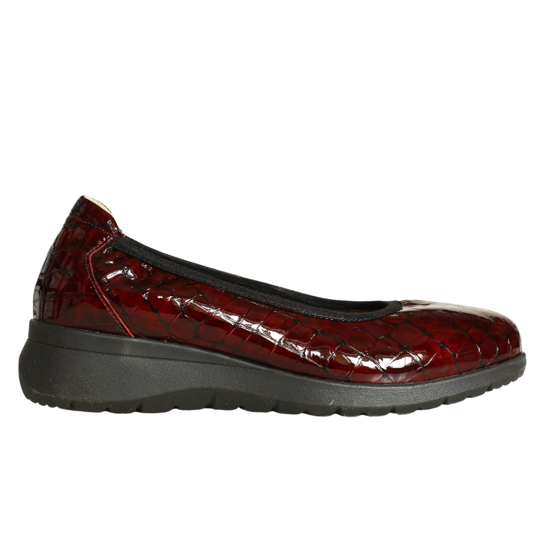 Bordo Rugan Baskı Kadın Comfort Günlük Ayakkabı