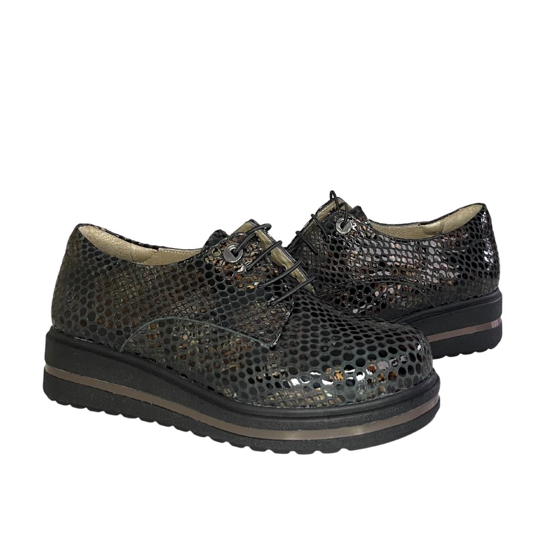 Bronz Python Baskı Kadın Günlük Ayakkabı