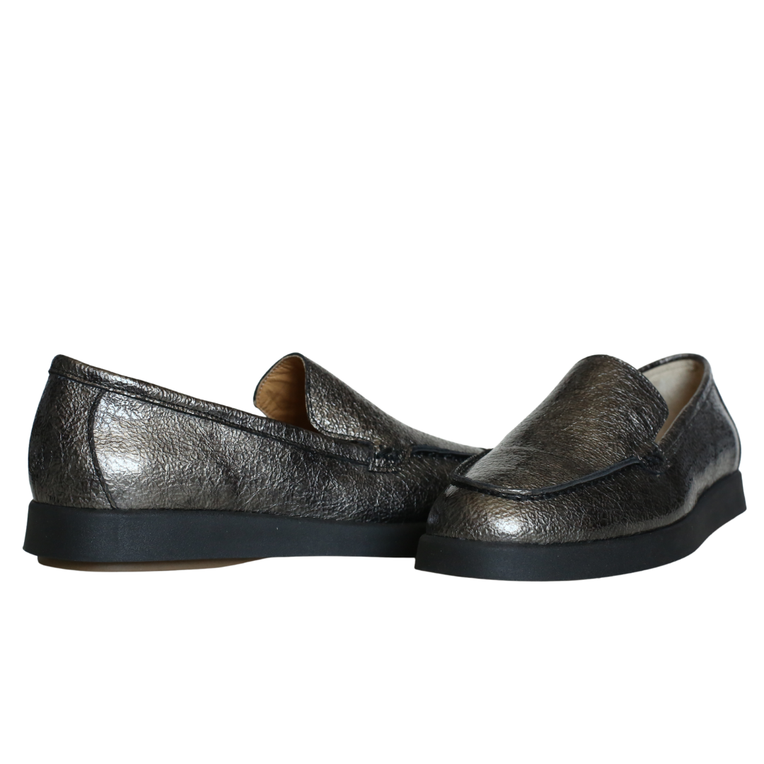 Çelik Kırışık Rugan Kadın Loafer