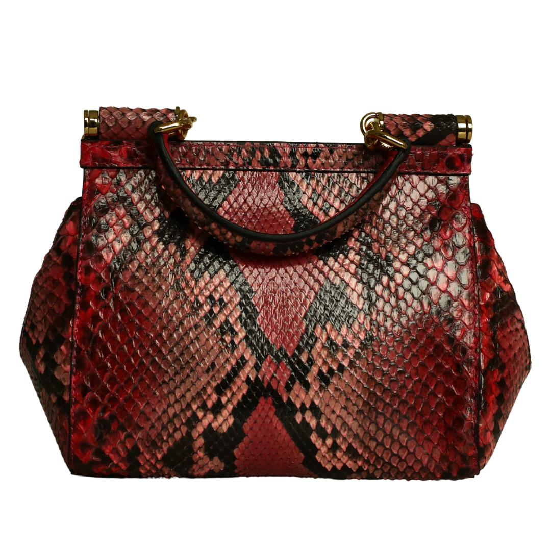 Fuşya Python Deri Kadın El Çanta